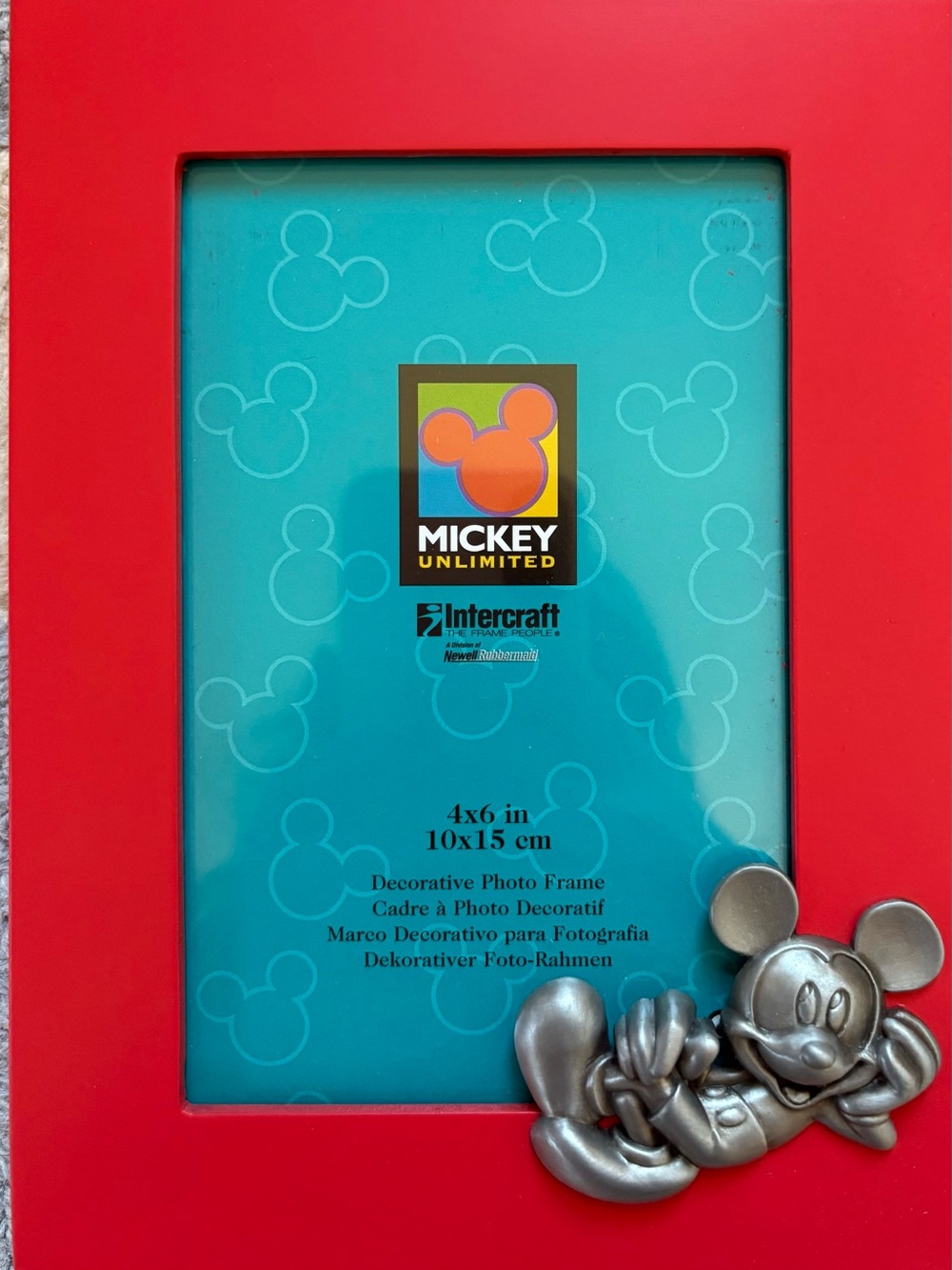Vintage Y2K Disney Connoisseur Mickey Mouse Red Picture Frame From France